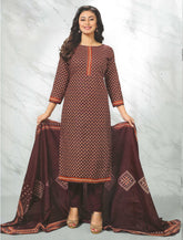 Ambarlyn Jaipur Cotton Ethnic Printed Salwar Kameez for Women with Cotton Dupatta and Pants